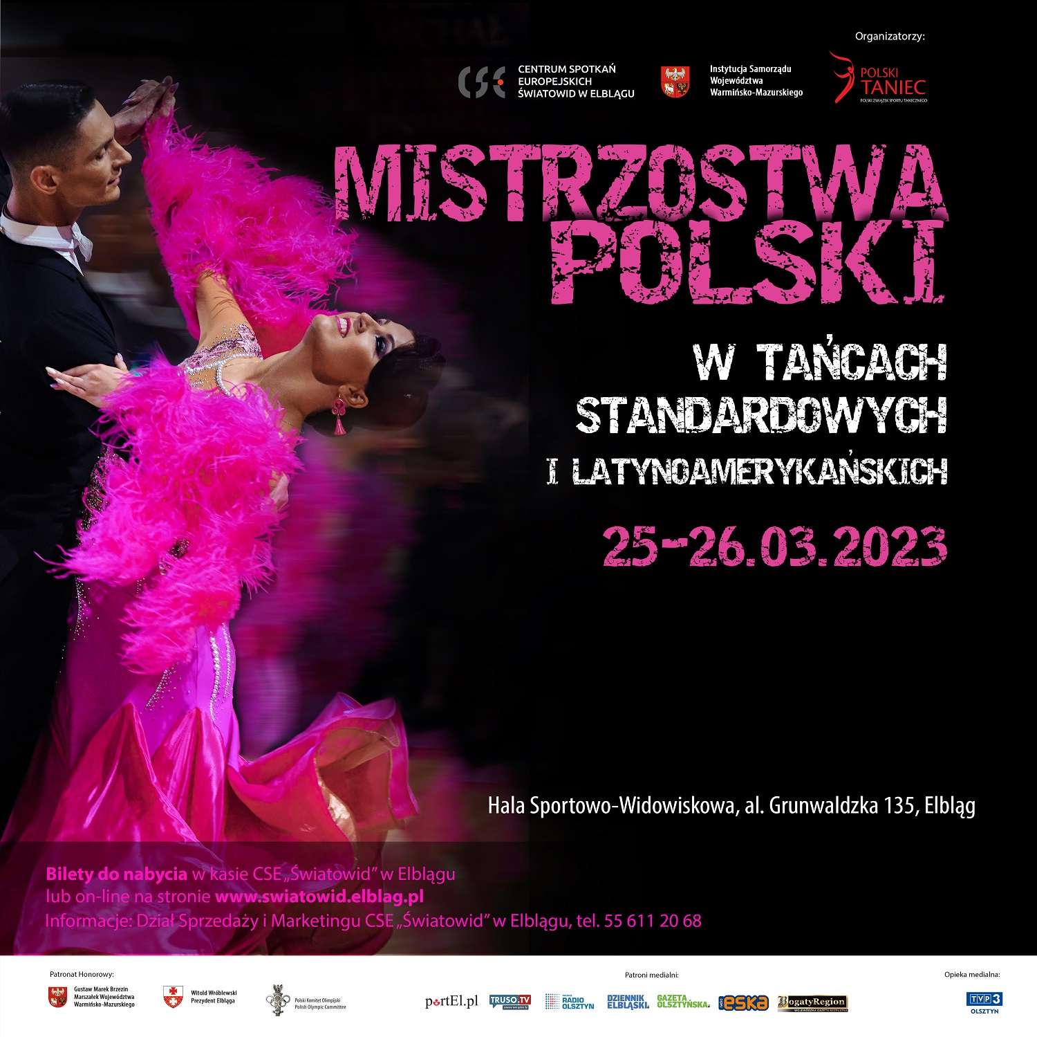 NA ŻYWO: Mistrzostwa Polski w tańcach standardowych i latynoamerykańskich w Elblągu