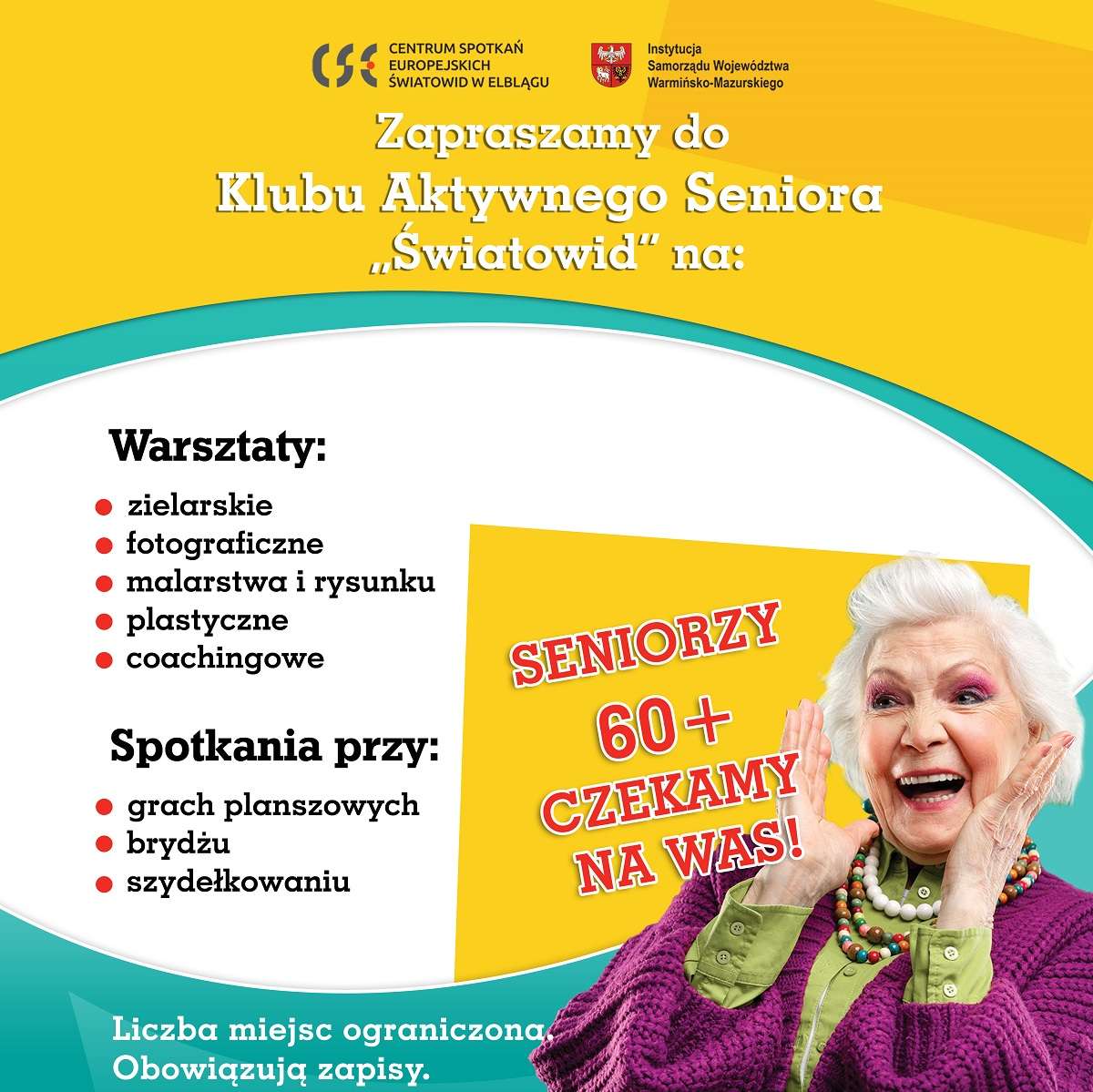 Seniorze rozwijaj swoje pasje w CSE „Światowid” w Elblągu