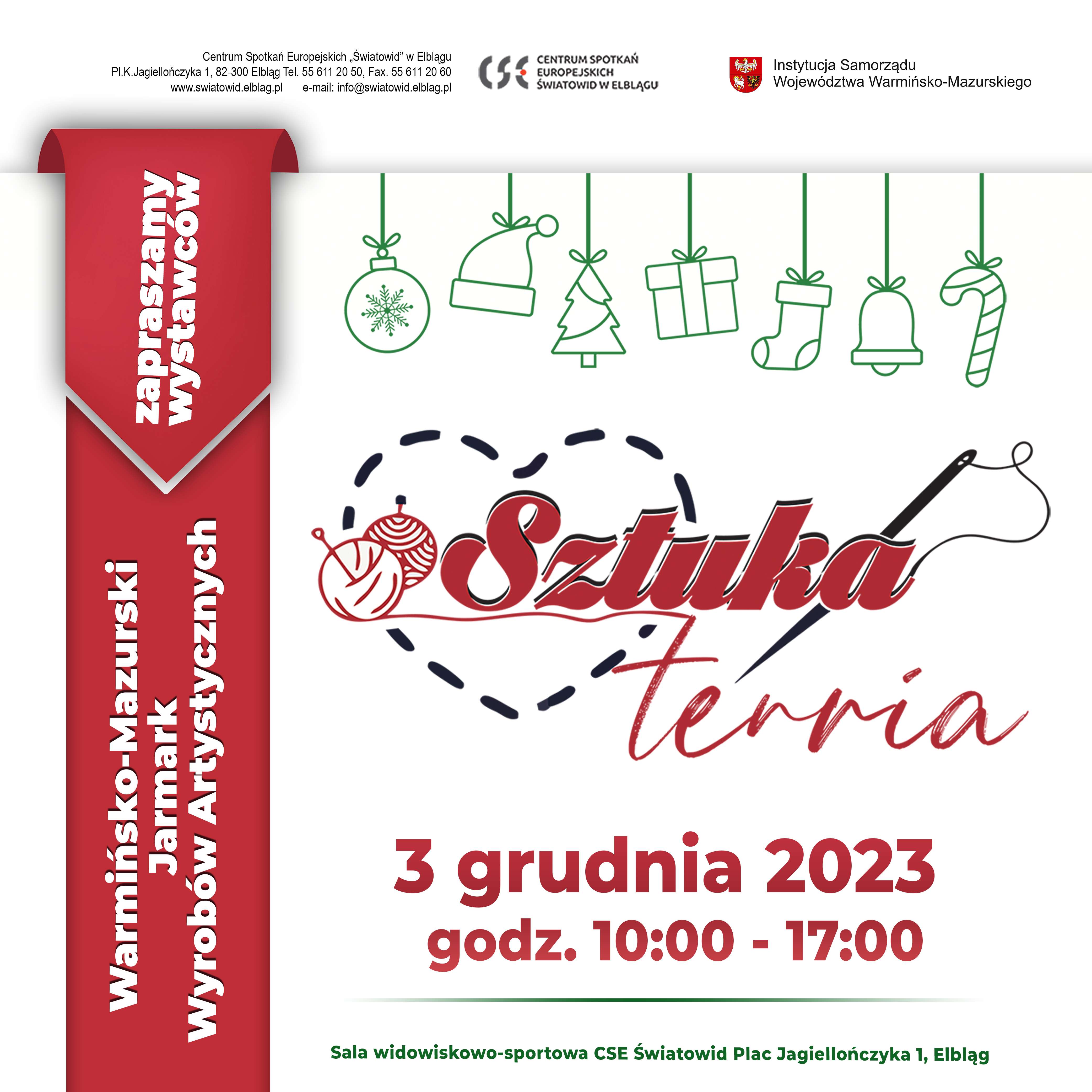 🧶 SztukaTERRiA 2023. Zapraszamy wystawców na jarmark świąteczny