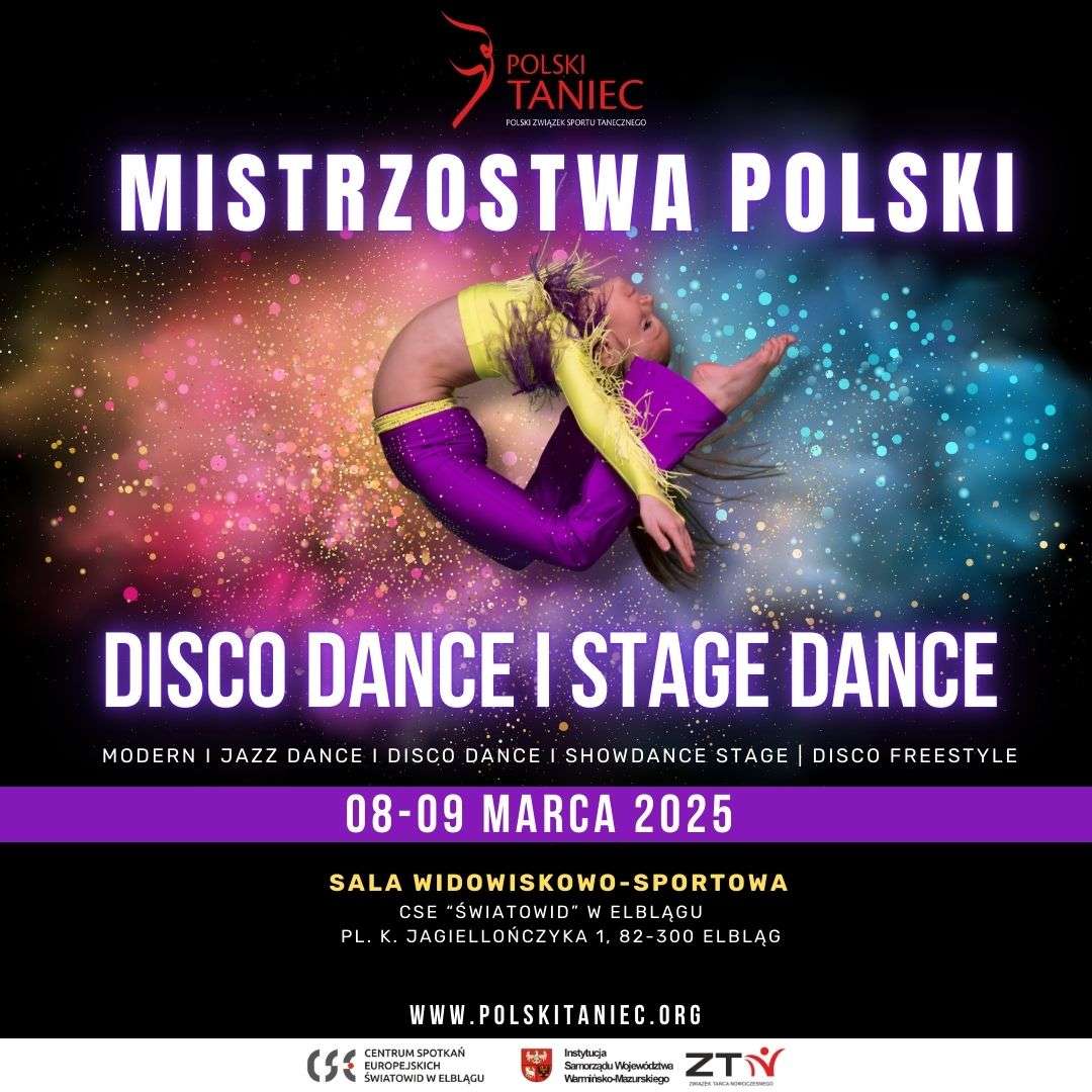 Taneczna eksplozja w Elblągu – zapraszamy na Mistrzostwa Polski Disco Dance i Stage Dance!