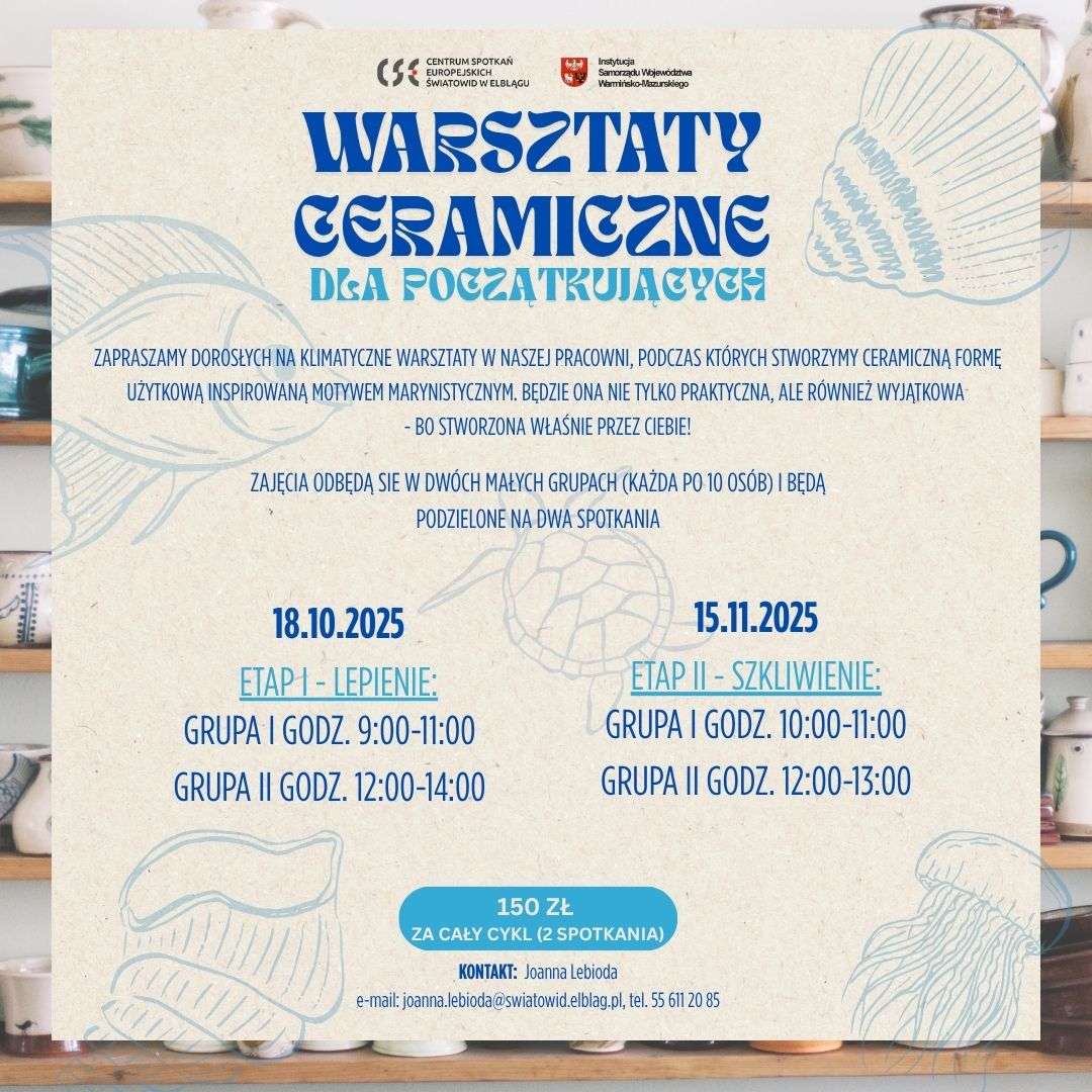 Warsztaty ceramiczne dla początkujących — stwórz swoją morską formę użytkową