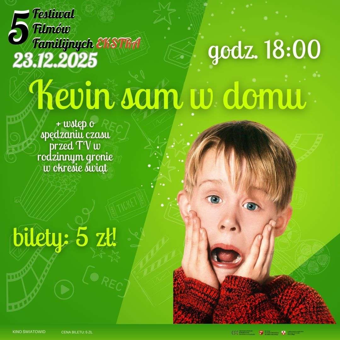 Festiwal Filmów Familijnych EKSTRA – Kevin sam w domu w Kinie Światowid!