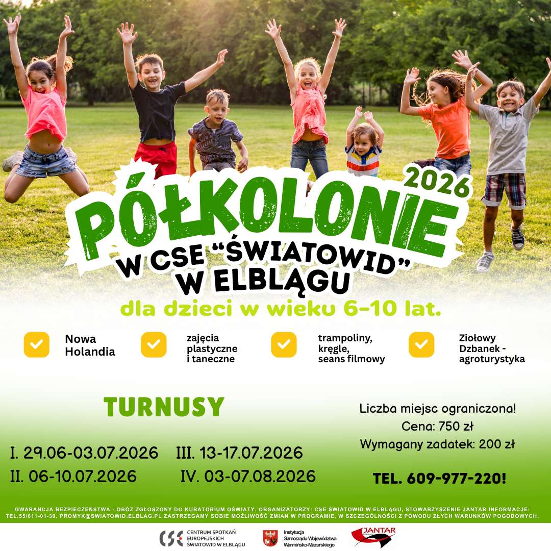 Półkolonie letnie 2026 w CSE „Światowid” - aktywne wakacje dla dzieci
