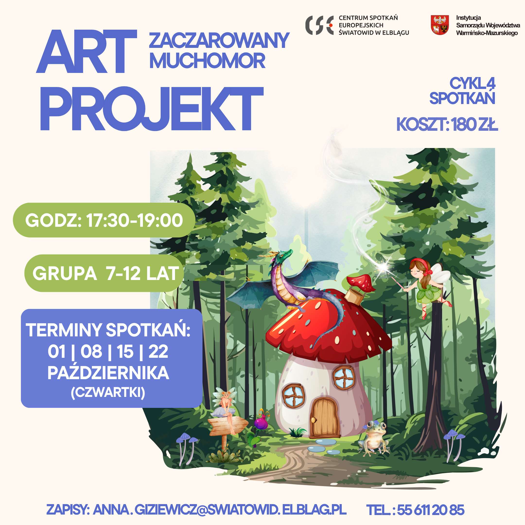 Projekt ART – „Zaczarowany muchomor”. Cztery spotkania, jedna artystyczna opowieść