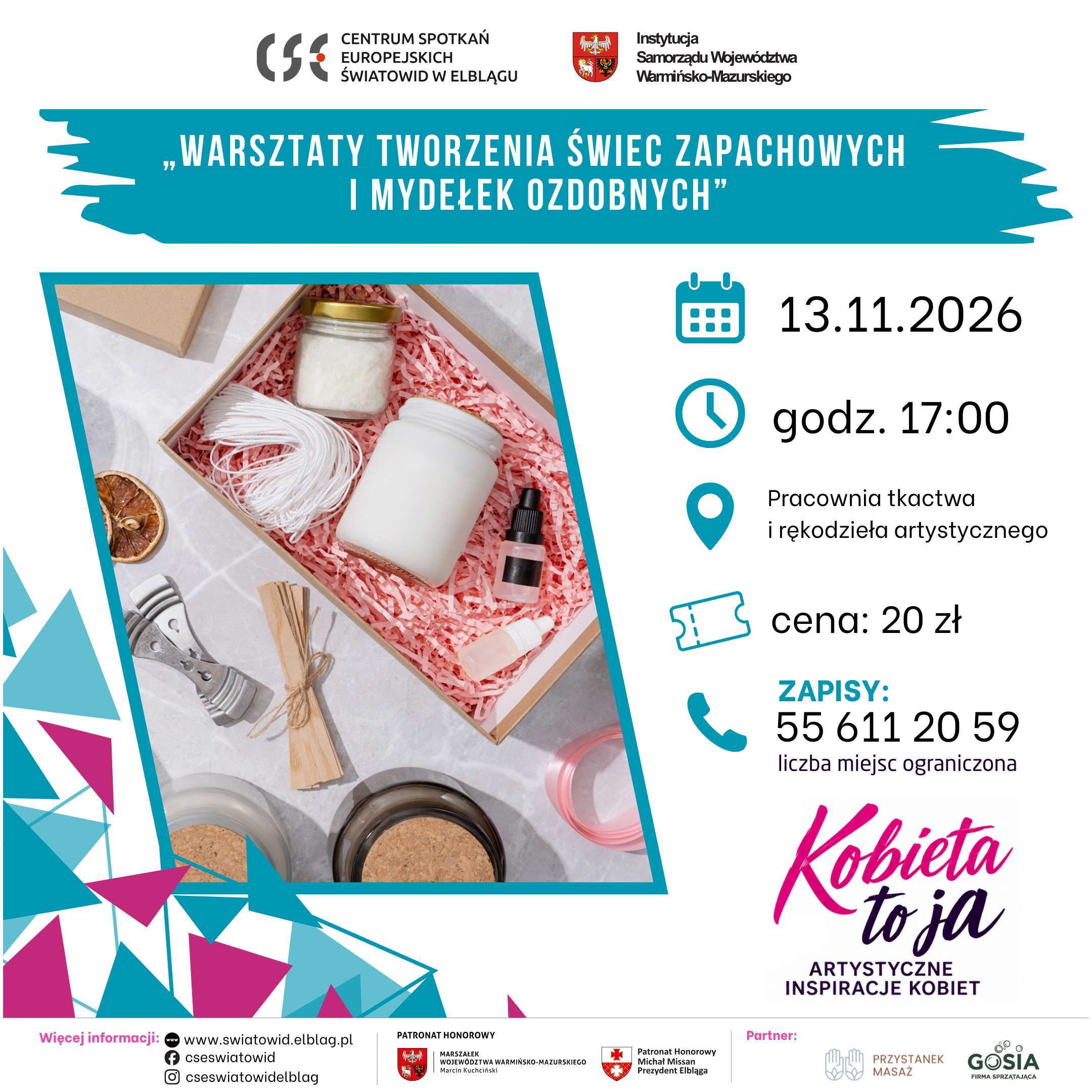 Warsztaty tworzenia świec zapachowych i mydełek ozdobnych | 13.11.2026