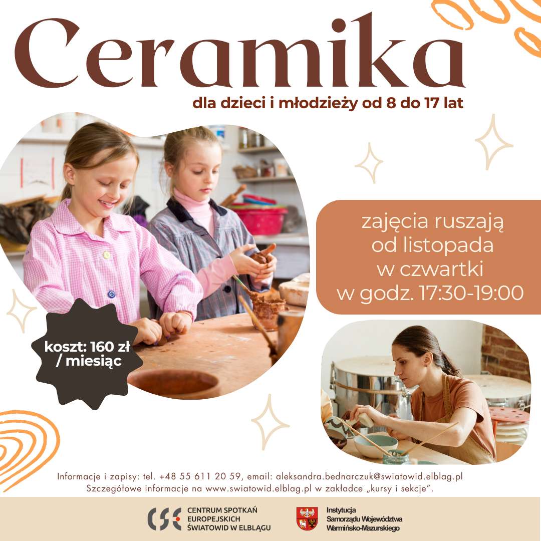 Zajęcia ceramiczne dla dzieci i młodzieży w CSE „Światowid”