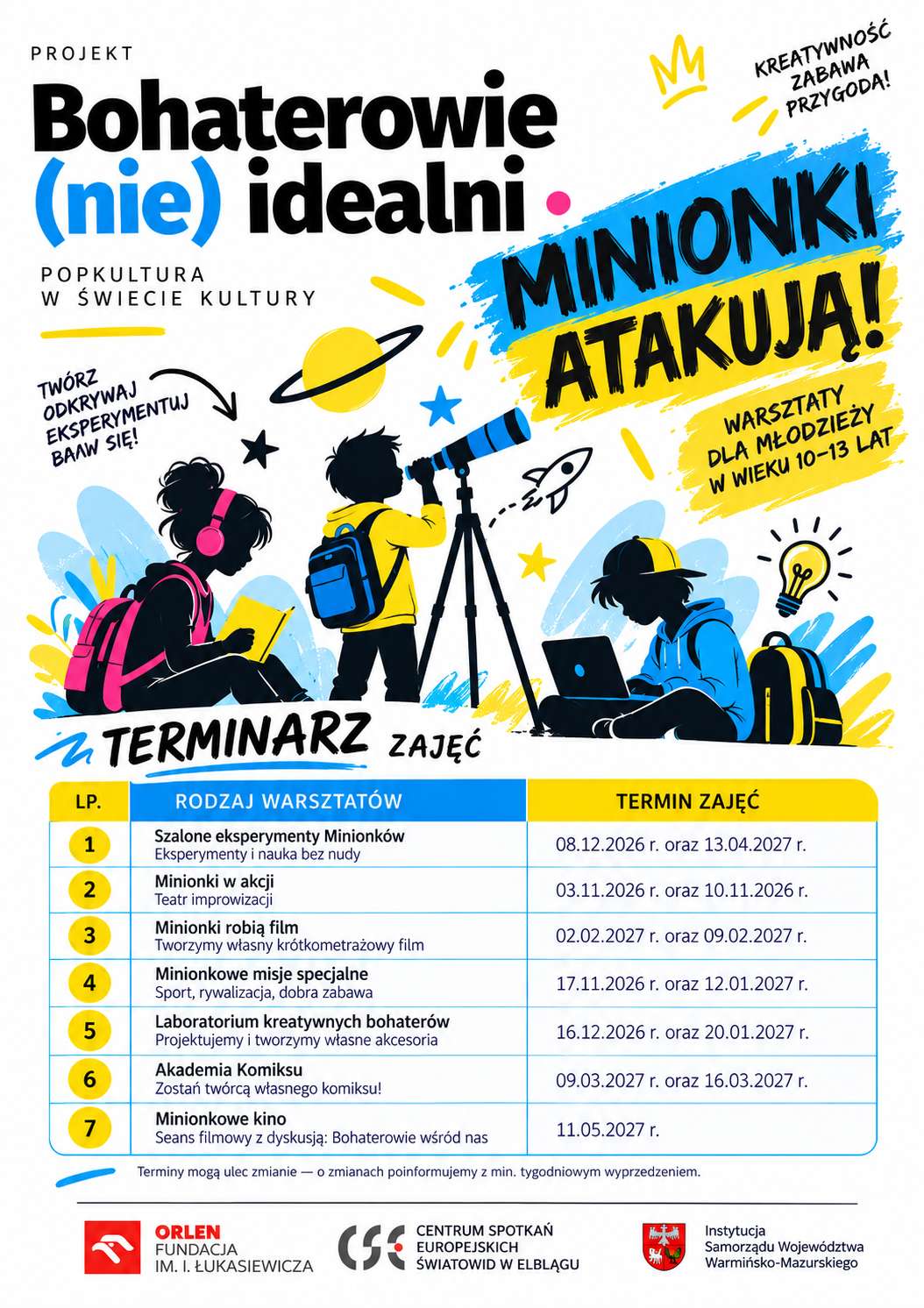 „Minionki atakują!” – bezpłatne warsztaty dla dzieci w wieku 10–13 lat